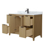Custom image for Natural Oak with Matte Black Trim / White Carrara Marble / No Mirror