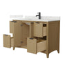 Custom image for Natural Oak with Matte Black Trim / Giotto Quartz / No Mirror