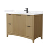 Custom image for Natural Oak with Matte Black Trim / White Quartz / No Mirror