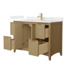 Custom image for Natural Oak with Brushed Gold Trim / Carrara Cultured Marble / No Mirror