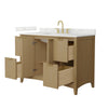 Custom image for Natural Oak with Brushed Gold Trim / Giotto Quartz / No Mirror