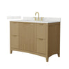 Custom image for Natural Oak with Brushed Gold Trim / Giotto Quartz / No Mirror