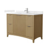 Custom image for Natural Oak with Brushed Nickel Trim / Carrara Cultured Marble / No Mirror