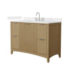 Custom image for Natural Oak with Brushed Nickel Trim / Carrara Cultured Marble / No Mirror