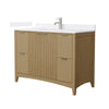Custom image for Natural Oak with Brushed Nickel Trim / White Cultured Marble / No Mirror