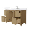 Custom image for Natural Oak with Brushed Nickel Trim / White Cultured Marble / No Mirror