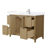 Custom image for Natural Oak with Brushed Nickel Trim / White Quartz / No Mirror