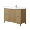 Custom image for Natural Oak with Brushed Nickel Trim / White Quartz / No Mirror