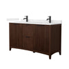 Custom image for Dark Walnut with Matte Black Trim / Carrara Cultured Marble / No Mirror