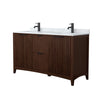 Custom image for Dark Walnut with Matte Black Trim / White Carrara Marble / No Mirror