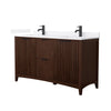 Custom image for Dark Walnut with Matte Black Trim / White Quartz / No Mirror