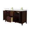 Custom image for Dark Walnut with Brushed Gold Trim / Giotto Quartz / No Mirror