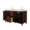 Custom image for Dark Walnut with Brushed Gold Trim / Giotto Quartz / No Mirror