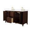 Custom image for Dark Walnut with Brushed Gold Trim / White Quartz / No Mirror