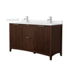 Custom image for Dark Walnut with Brushed Nickel Trim / Carrara Cultured Marble / No Mirror
