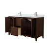 Custom image for Dark Walnut with Brushed Nickel Trim / White Carrara Marble / No Mirror