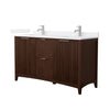 Custom image for Dark Walnut with Brushed Nickel Trim / White Cultured Marble / No Mirror