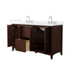 Custom image for Dark Walnut with Brushed Nickel Trim / White Cultured Marble / No Mirror