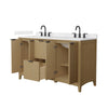 Custom image for Natural Oak with Matte Black Trim / Carrara Cultured Marble / No Mirror
