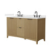 Custom image for Natural Oak with Matte Black Trim / Carrara Cultured Marble / No Mirror
