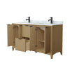 Custom image for Natural Oak with Matte Black Trim / White Carrara Marble / No Mirror