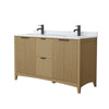 Custom image for Natural Oak with Matte Black Trim / White Carrara Marble / No Mirror