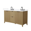 Custom image for Natural Oak with Matte Black Trim / White Quartz / No Mirror