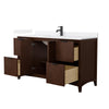 Custom image for Dark Walnut with Matte Black Trim / White Cultured Marble / No Mirror