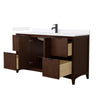 Custom image for Dark Walnut with Matte Black Trim / White Quartz / No Mirror