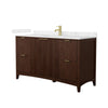 Custom image for Dark Walnut with Brushed Gold Trim / Carrara Cultured Marble / No Mirror