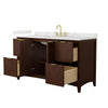 Custom image for Dark Walnut with Brushed Gold Trim / Giotto Quartz / No Mirror