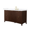Custom image for Dark Walnut with Brushed Gold Trim / White Cultured Marble / No Mirror