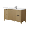 Custom image for Natural Oak with Matte Black Trim / Carrara Cultured Marble / No Mirror