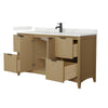 Custom image for Natural Oak with Matte Black Trim / Giotto Quartz / No Mirror