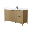 Custom image for Natural Oak with Matte Black Trim / White Cultured Marble / No Mirror
