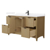 Custom image for Natural Oak with Matte Black Trim / White Quartz / No Mirror