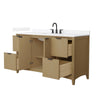 Custom image for Natural Oak with Matte Black Trim / White Quartz / No Mirror