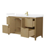 Custom image for Natural Oak with Brushed Gold Trim / White Cultured Marble / No Mirror