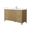 Custom image for Natural Oak with Brushed Nickel Trim / White Cultured Marble / No Mirror