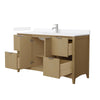 Custom image for Natural Oak with Brushed Nickel Trim / White Quartz / No Mirror