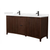 Custom image for Dark Walnut with Matte Black Trim / Carrara Cultured Marble / No Mirror