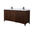 Custom image for Dark Walnut with Matte Black Trim / White Carrara Marble / No Mirror
