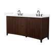 Custom image for Dark Walnut with Matte Black Trim / White Cultured Marble / No Mirror