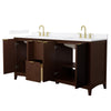 Custom image for Dark Walnut with Brushed Gold Trim / White Quartz / No Mirror