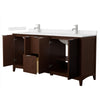 Custom image for Dark Walnut with Brushed Nickel Trim / Carrara Cultured Marble / No Mirror