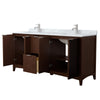 Custom image for Dark Walnut with Brushed Nickel Trim / White Carrara Marble / No Mirror