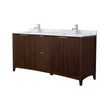 Custom image for Dark Walnut with Brushed Nickel Trim / White Carrara Marble / No Mirror