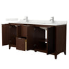 Custom image for Dark Walnut with Brushed Nickel Trim / Giotto Quartz / No Mirror