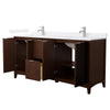 Custom image for Dark Walnut with Brushed Nickel Trim / White Cultured Marble / No Mirror