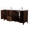 Custom image for Dark Walnut with Brushed Nickel Trim / White Quartz / No Mirror